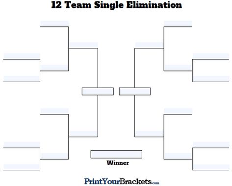 Fillable 12 Team Tourney Bracket - Editable Bracket Sports Bracket Design, Tournament Bracket Template, Bracket Template, Printable Brackets, Tournament Bracket, Rustic Wedding Programs, Daily Schedule Template, The Dragon Prince, Christmas Worksheets