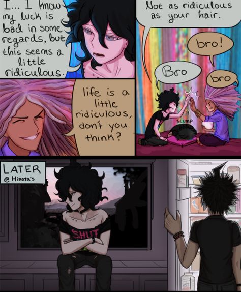 Art by Sol-lux on tumblr Scene Kid Au Danganronpa, Danganronpa Scene Kid Au, Scene Danganronpa, Cosplay Wig Tutorial, Neon Goth, Black Butler Manga, Danganronpa Memes, Nagito Komaeda, Scene Kids