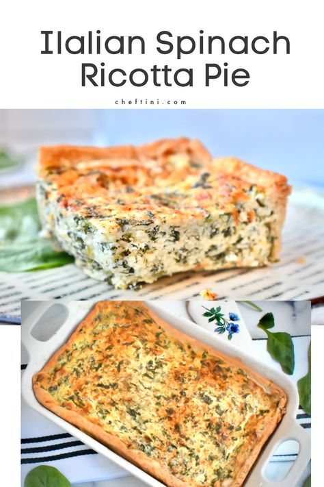 Spinach Ricotta Pie Recipe, Spinach Tomato Ricotta Quiche, Spinach Ricotta Brunch Bake, Fresh Spinach And Ricotta Recipes, Ricotta Tart Savory, Spinach And Ricotta Quiche Recipes, Spinach Ricotta Casserole, Spinach Cheese Pie, Italian Spinach Pie