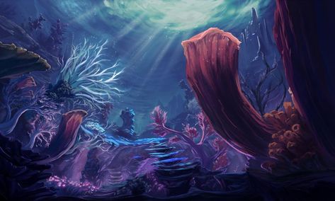 Underwater Wallpaper, Autumn Leaves Background, Underwater Art, Monster Hunter World, Ocean Wallpaper, Wallpaper Art, World Pictures, Fantasy Artist, High Fantasy