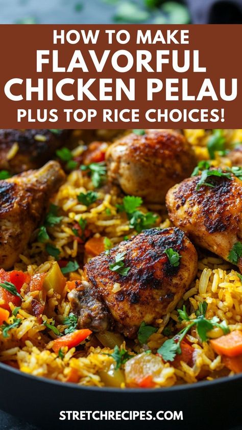 Curious about authentic Caribbean food? Discover the best tice for Pelau! Our guide reveals the ideal grain for this Trinidad rice pelau classic. Learn which rice absorbs flavors best in this one-pot wonder. Perfect your chicken and rice pelau meal! Save this pin for later. Visit the blog for the full details. Chicken Pilau Recipe, Chicken Pilau Rice Recipe, Chicken Pelau Recipe, Pelau Recipe, Pilau Rice Recipe, Rice Variations, Chicken Pelau, Chicken Pilau, Asian Rice Dishes