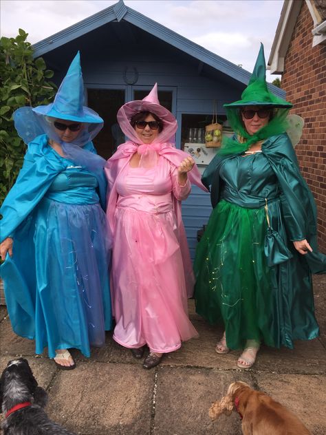 3 Fairy Godmothers Sleeping Beauty Costumes, Disney Bounding Fairy Godmother, Fairy God Mothers Sleeping Beauty, Sleeping Beauty Fairy Godmothers, Disney Fairy Godmother, Fairy Godmother Costume, Spooky Halloween Costumes, Alice In Wonderland Costume, Wonderland Costumes