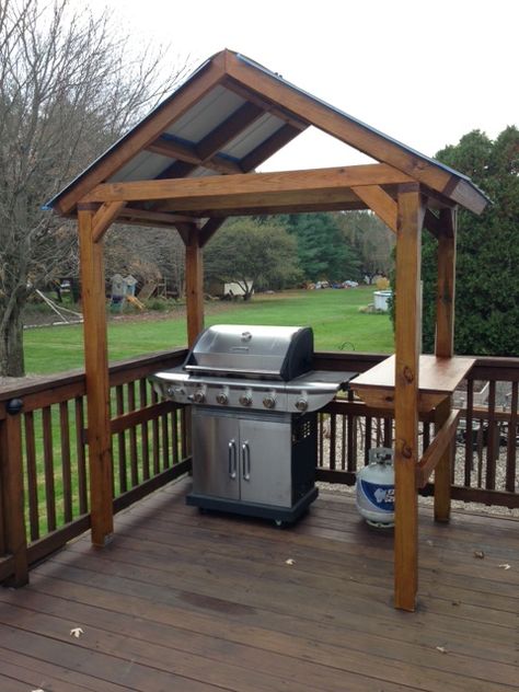 Grill Gazebo - I need one of these in my back yard so I can get the grill off my front porch and make it more appealing.  Thank I can make it myself?? Grill Canopy, Bbq Gazebo, Portable Gazebo, Diy Grill, Outdoor Kitchen Countertops, Grill Gazebo, Outdoor Barbecue, Outdoor Patios, Backyard Grilling