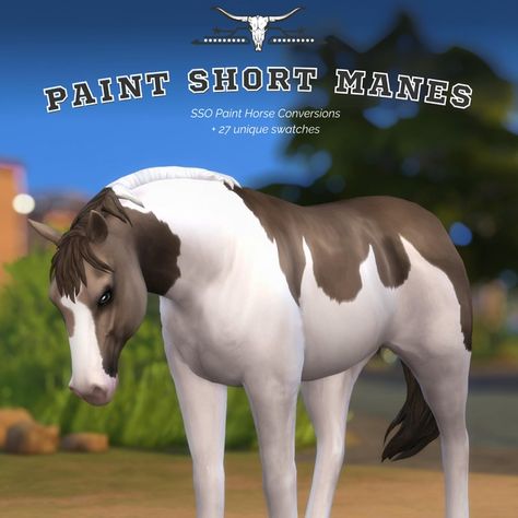 Paint Horse Short Frontmane & Manes - Recolor V1 | Patreon Sims 4 Equestrian Cc, Sims 4 Horse Mane Cc, Sims 4 Horse Mod, Sims 4 Horse Ranch Mods, Sims 4 Horses Mod, Ts4 Horse Ranch Cc, Sims 4 Horse Cc, Schleich Ideas, Got Any Games