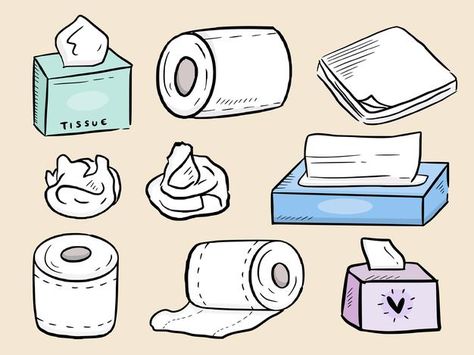 Tissue Box Illustration, Tissue Box Drawing, Tissue Illustration, Tissue Drawing, Box Doodle, Mood Drawing, Organic Pads, Box Drawing, College Things