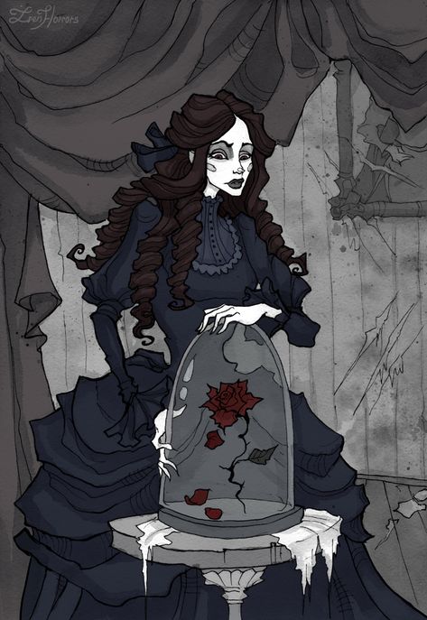 Rapunzel Art, Abigail Larson, Bellatrix Lestrange, Goth Art, Disney Beauty And The Beast, Arte Obscura, Poses References, Creepy Art, Addams Family