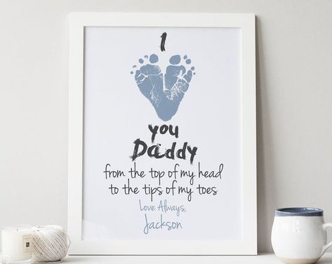 Footprint Heart, Baby Footprint Kit, Quotes Girlfriend, Gift For New Dad, Baby Footprint, First Fathers Day Gifts, Personalized Fathers Day Gifts, Footprint Art, Baby Footprints