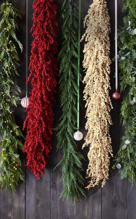 Christmas Decorations for Home & Table 2023 | Crate & Barrel Faux Garland, Led Garland, Pre Lit Garland, Berry Garland, Eucalyptus Garland, Tree Garland, Holiday Sparkle, Light Garland, Green Christmas