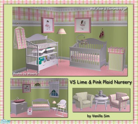 Plaid Nursery, Sims Videos, Floor Texture, The Sims 2, Sims 4 Mods Clothes, Nursery Set, Sims Community, House Room, 2nd Baby