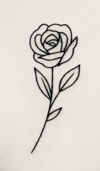 Easy Rose Tattoo Design, Roses Easy Drawing, Drawing Of Roses Easy, Rose Flower Drawing Simple, Rose Tattoo Drawing Sketches, Easy To Draw Rose, Easy Rose Tattoo, Rose Sketch Simple, Tattoo Sketches Easy