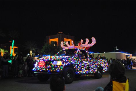 Chandler Parade of Lights Reindeer Truck December 5, 2015 Christmas Parade Decorations, Christmas Parade Truck Ideas, Eclectic Christmas Ornaments, Parade Decorations, Christmas Car Decorations, Christmas Parade Floats, Holiday Parades, Candyland Christmas, Christmas Float Ideas