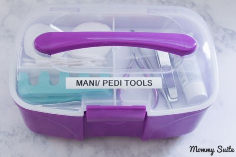 I love this storage container to organize all of my nail supplies! Would be so cute as a gift! #nailcare #nail #care #tips Mobile Nail Technician, Mobile Nail Salon, Nail Organization, Nail Room Ideas, Mobile Nails, Nail Station, Home Nail Salon, Nail Salon Decor, Care Organization