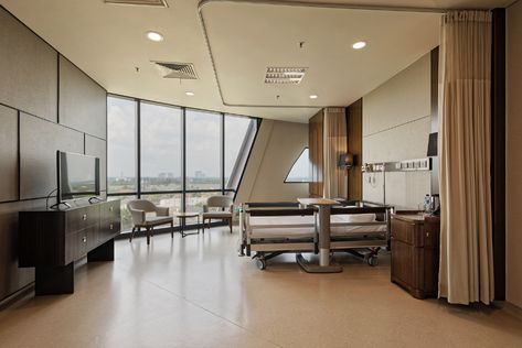 Private Hospital Room Luxury, Hospital Vip Room Interior Design, Private Hospital Room, Hospital Luxury, Breath Aesthetic, Luxury Hospital, Hospital Ideas, Hospital Design Architecture, Green Shelves