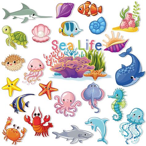 PRICES MAY VARY. Summer Themed Magnets: you will get 25 pieces of different sea animals themed refrigerator magnetic decals, rich in quantity and diverse in style; Add a touch of easily switchable to your fridge, locker, or file cabinet Different Funny Patterns: these magnetic decorations adopt 25 pieces of classic summer inspired patterns with vibrant color printing and designs; And they are available in various sizes, you will have enough choices Quality Assurance: our carnival cruise door dec Magnetic Decorations, Sea Life Clipart, Cruise Door Decorations, Under The Sea Animals, Refrigerator Kitchen, Cartoon Sea Animals, Painted Shoes Diy, Door Magnet, Magnet Fishing