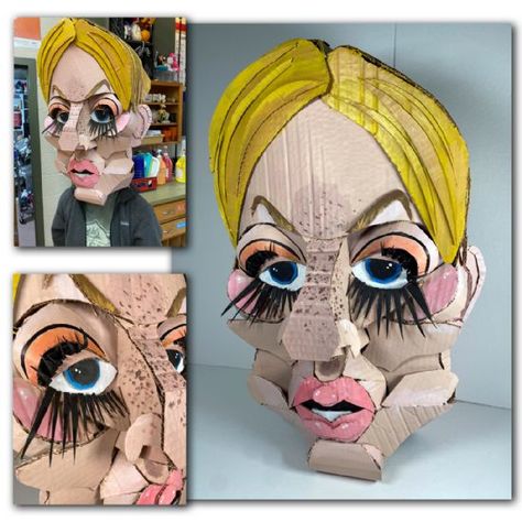 Sculpture Projects For High School, High School Sculpture, Cardboard Relief, Cardboard Sculptures, Object Sculpture, Sculpture Lessons, Fiber Crafts, Cardboard Sculpture, 3d Sculpture