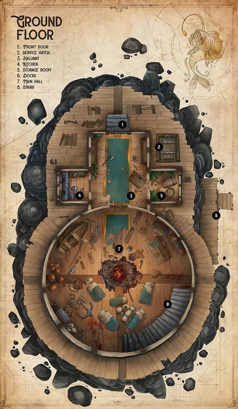 ArtStation - Black Angler lighthouse Lighthouse Map Dnd, Mega Dungeon, Dnd World Map, Building Map, Dnd Campaign, Dungeon Master's Guide, Dnd Ideas, Tabletop Rpg Maps, Dnd Dragons