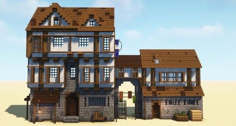 Medieval City Minecraft, Minecraft Town Houses, Minecraft Medieval City, Minecraft Train, Minecraft Library, Rumah Minecraft Sederhana, Minecraft Structures, Minecraft Interior Design, Minecraft House Plans