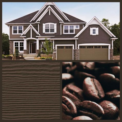 Rich Espresso Hardie Siding Colors, Brown Siding, James Hardie Siding Colors, Brown House Exterior, Best Exterior House Paint, Boston House, Exterior House Siding, James Hardie Siding, Hardie Siding