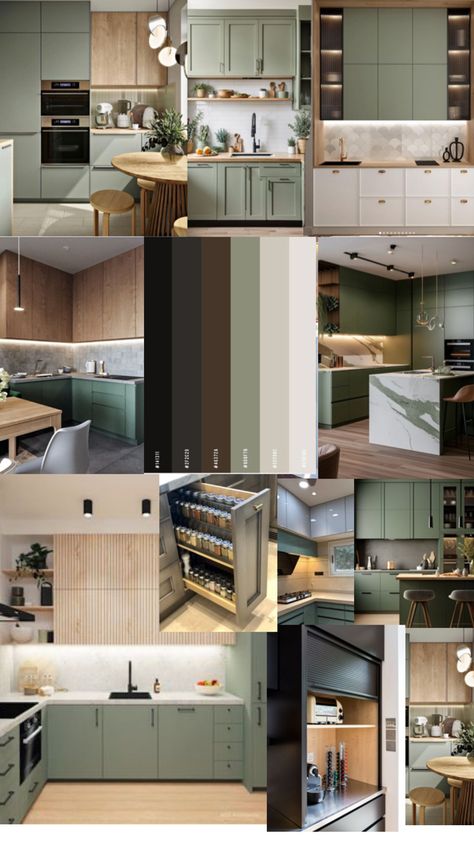 Sage green with browns and black Brown Kitchen Ideas, Kitchen Moodboard, Sage Kitchen, Kitchen Mood Board, Brown Kitchens, Kitchen Inspiration Design, Black Kitchen, Japanese House, Black Kitchens