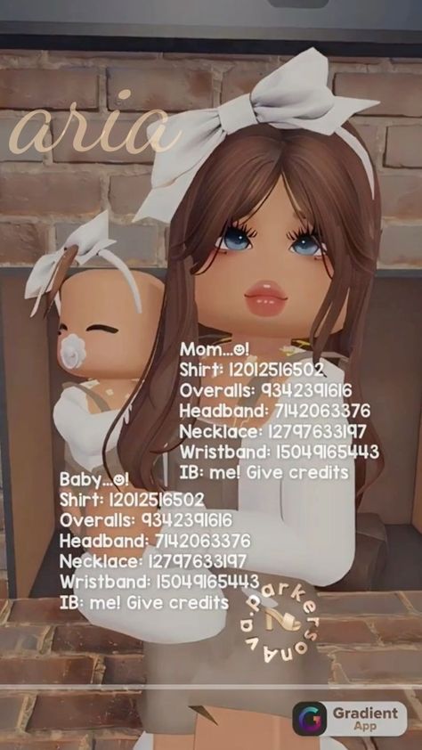 Bloxburg Castle, Fete Emo, Preppy Mom, Bloxburg Clothes, Brookhaven Codes, Blox Burg, Blocksburg Outfit Codes￼, Mom And Baby Outfits, Bloxburg Decals Codes Aesthetic