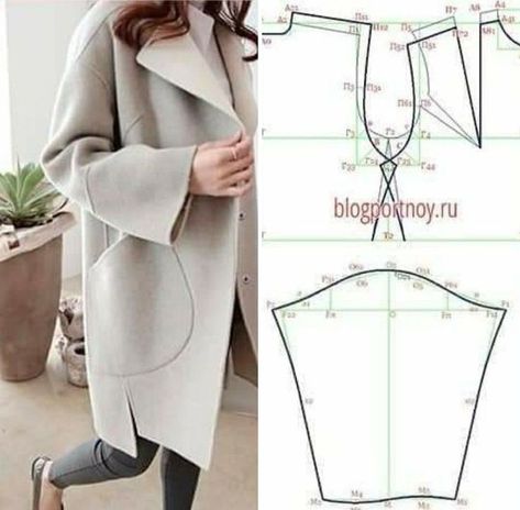 10 コート Ideas 96f image and visual related images Girls Clothes Sewing, Sewing Dresses For Women, Sewing Paterns, Girls Clothes Patterns, Fashion Design Books, Sewing Blouses, Coat Pattern Sewing, Mode Turban, Sewing Clothes Women