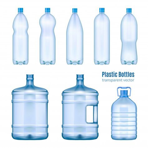 Plastic water bottles realistic set Free... | Free Vector #Freepik #freevector #water Water Bottle Ideas, Plastic Bottle Design, Water Bottle Plastic, Business And Advertising, Mineral Water Bottle, Water Icon, Botol Air, Bottle Design Packaging, Bottle Ideas