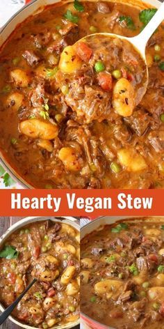 Hearty Vegetarian Recipes, Hearty Vegan Dinner, Vegan Hearty Soup, Hearty Vegan Meals, Savory Vegan Dinner, Vegetarian Soups And Stews, Savory Vegan Meals, Vegan Stew Recipes, Resep Vegan