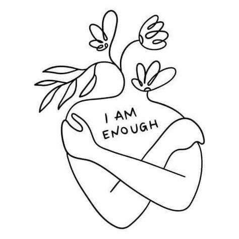 Positivity Drawings, Positivity Tattoo, Enough Is Enough Quotes, Image Positive, Sigil Tattoo, Body Positive Quotes, Body Positivity Art, Love Body, Body Sketches