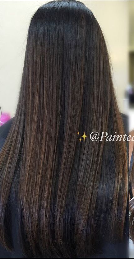 Asian Hair Highlights Straight, Asian Hair Highlights, Highlights Brown Hair Balayage, Straight Brunette Hair, Dark Brown Hair Balayage, Balayage Caramel, Balayage Straight Hair, Balayage Long Hair, Long Hair Highlights