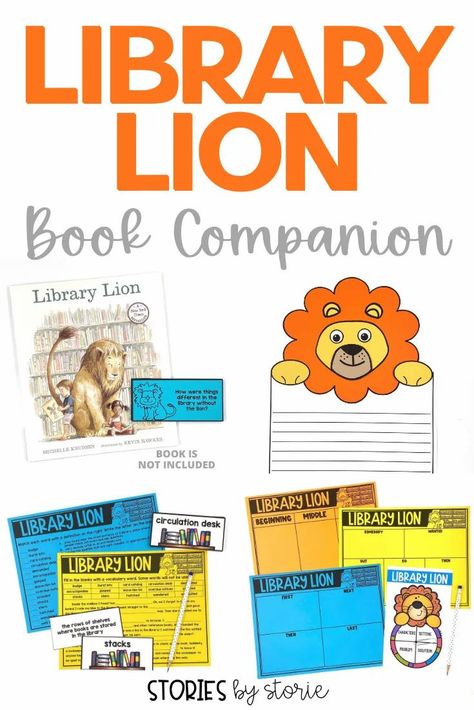 Library Lion is a great book to share at the beginning of the year. Not only will this book help start a conversation about library rules and caring for books, but kids will absolutely love and root for this friendly lion! Here are some printable and digital Library Lion activities you can use in the classroom or at home. Library Lion Book Activities, Lion Activities, Book Care Lessons, Librarian Ideas, Library Rules, Preschool Library, Lion Book, Reading Activity, Kindergarten Books