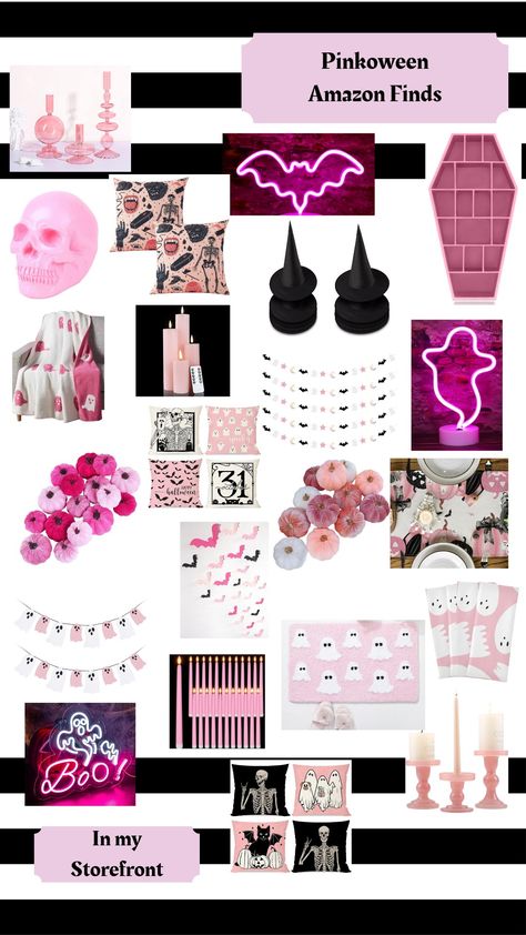 Ad- Pink is the perfect color for all seasons and holidays. Here are some items that I think help to create the perfect spooky pink atmosphere for Halloween. It's Pinkoween!! It's pretty, gothic, girly, creepy, and fun! I love black and white and pink as a color palette and I think this explains why. So cute! Pink Gothic Aesthetic, Pink Goth Room, Pink Atmosphere, Goth House Decor, Vtuber Inspiration, Lux Bedroom, Pink And Black Goth, Pink Goth Aesthetic, Girly Home Decor