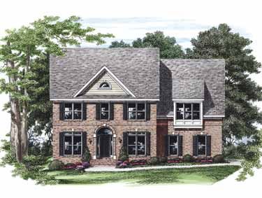 House plan featured image Frank Betz, Colonial Style House Plans, Colonial House Plans, Colonial Design, Home Floor Plans, Plans House, Architectural Floor Plans, Masonry Wall, Large Family Rooms