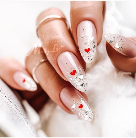 Nails For Valentines Day, Nails For Valentines, Valentine Nail Art, February Nails, Valentine Nails, Christmas Gel Nails, Nail Designs Valentines, Nails Polish, Red Nail