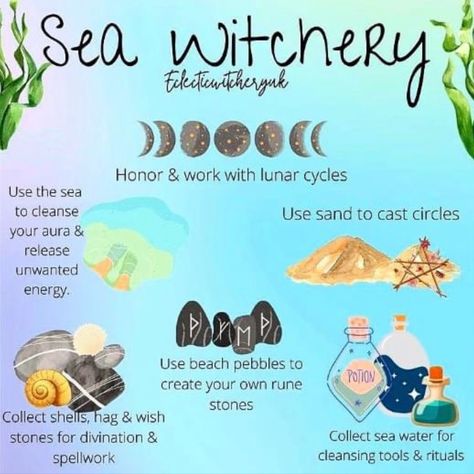 Witchcraft Room, Sea Witchery, Sea Witchcraft, Water Witchcraft, Witch Types, Sea Magic, Lunar Witch, Water Witch, Witch Signs