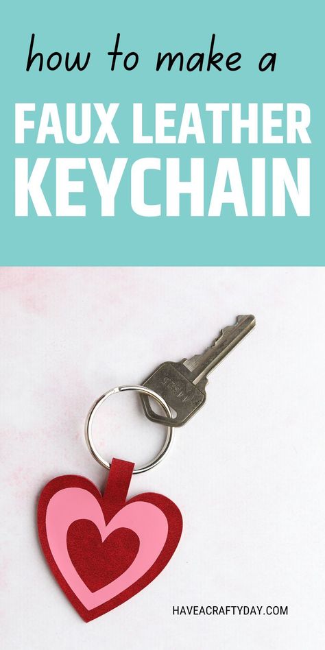 Use your Cricut to make a cute faux leather keychain. This adorable keychain features a heart design and makes a great gift to friends. Cricut Keychains, Faux Leather Keychain, Diy Heart, Maker Project, Easy Craft Projects, Heart Keychain, Cricut Tutorials, Cute Heart, Cricut Maker