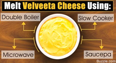 Melting Velveeta Cheese, How To Melt Velveeta Cheese, Queso Dip Easy, Queso Dip Velveeta, Velveeta Cheese Sauce, Recipes With Velveeta Cheese, Homemade Velveeta, Velveeta Queso, Cheese Recipes Homemade