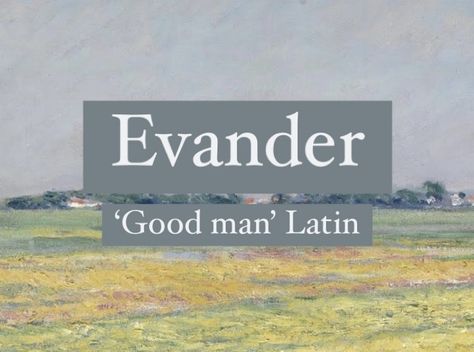 Masculine name Evander. Character and baby name. Evan Name Meaning, Latin Names Boy, Latin Boy Names, Pretty Meaning, Boy Name Meanings, Baby Wishlist, Best Character Names, Fantasy Names, Vintage Names