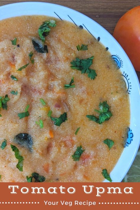 Tomato Upma Recipe, Healthy Indian Breakfast, Indian Comfort Food, Veg Recipe, Upma Recipe, North Indian Recipes, Going Vegetarian, Easy Eat, Paneer Recipes