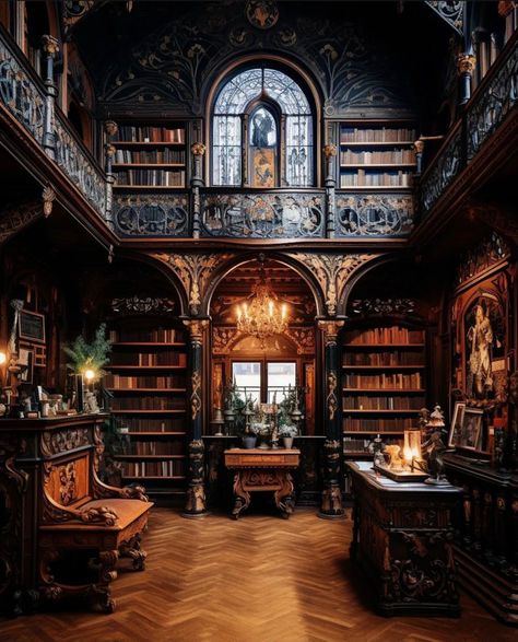 Victorian Homes Aesthetic, Victorian Home Library, Dark Home Aesthetic, Library Aesthetics, Board Game Room, New Orleans Architecture, Classic Style Interior, Southern Mansions, Housing Design