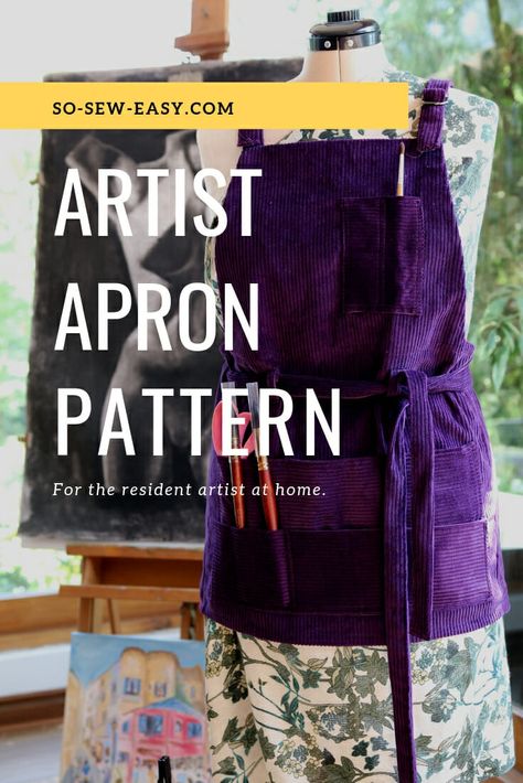 artist apron pattern #hand made gift #valentines #free sewing pattern Artist Apron, Apron Pattern, Trendy Sewing, Sewing Aprons, Beginner Sewing Projects Easy, Aprons Patterns, Leftover Fabric, Sewing Projects For Beginners, Sewing Skills