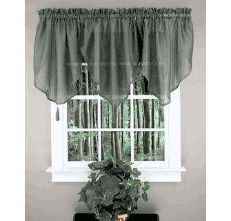 Reverie, 40"W X 25"L, Sheer Ascot Valance Waverly Curtains, Country Kitchen Curtains, Voile Panels, Curtain Styles, Curtains And Draperies, White Sheer Curtains, Pinch Pleat Curtains, Tier Curtains, Kitchen Valances