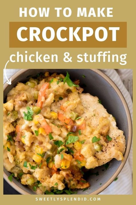 Chicken And Stove Top Stuffing Crockpot, Stuffing And Chicken Casserole, Dump And Go Crockpot Chicken, Chicken Stuffing Crockpot, Stuffing And Chicken, Crockpot Chicken Stuffing, Stove Top Chicken Casserole, Slow Cooker Chicken And Stuffing, Stuffing Mix Recipes