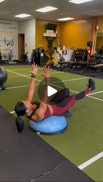 BOSU® on Instagram: "Okay but @lataunyasfit actually blew our minds with this workout. 🤯🔥 These five unique moves on the Balance Trainer are some of the most innovative we’ve seen. You’re going to want to bookmark this workout and give ‘em’ a try to see for yourself. These exercises combined with the BOSU demand stability from your core in order for you to transition from moves like a crunch to squat or pistol squat. Additionally, the single leg RDL or “mountain climbers” will not only have your lower body on fire but, done correctly, also your deepest core muscles like your transverse abdominis. 💪🏼 Give these a try and let us know how you do. #bosu #bosuballworkout #lowerbodyworkout #abs" Bosu Abs Core Exercises, Bosu Workouts For Women, Bosu Exercises, Body On Fire, Single Leg Rdl, Transverse Abdominis, Bosu Ball Workout, Gym Routines, Bosu Workout