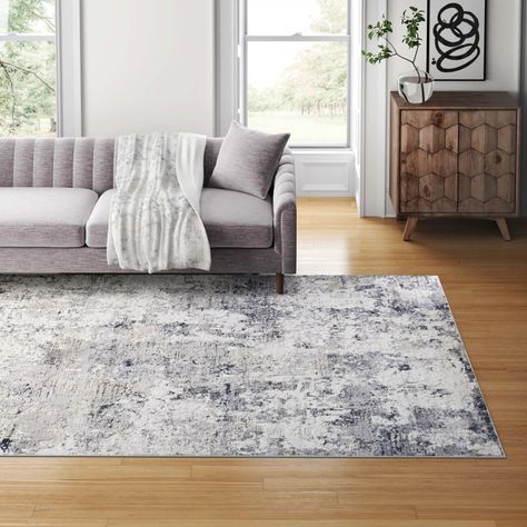 Mercury Row® Angeles Rug & Reviews | Wayfair Large Throw Rugs, Modern Carpets, Contemporary Carpet, Low Pile Carpet, Rug Abstract, Farmhouse Dining Room, Small Area Rugs, Hard Floor, Washable Rug