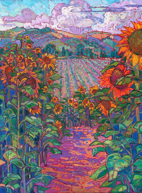 Sunflower Prints, American Impressionism, Erin Hanson, Easy Painting Ideas On Canvas, Contemporary Impressionism, Easy Painting Ideas, Easy Canvas, Kunst Inspiration, Arte Inspo