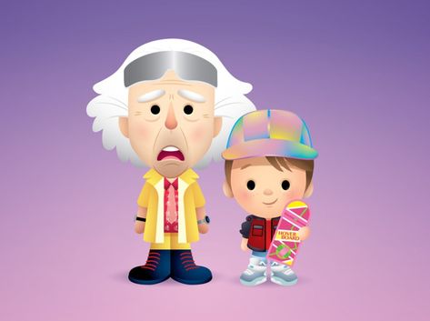 Marty and Doc by Jerrod Maruyama Marty And Doc, Transylvania Movie, Jerrod Maruyama, Disney Favorites, Kawaii Doodles, Disney Castle, Digital Art Illustration, Cartoon Clip Art, Cute Chibi