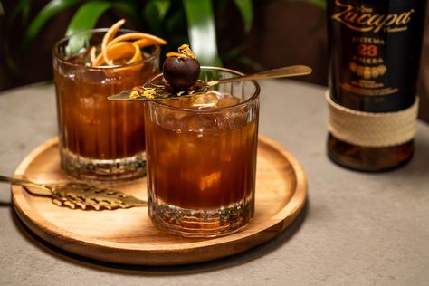 Old Monk Rum Aesthetic, Unique Old Fashioned Cocktail, Spicy Old Fashioned Cocktail, Rum Old Fashioned Cocktail, Spiced Old Fashioned Cocktail, Rum Old Fashioned, Old Fashion Cocktail Recipe, Sugar Cane, Old Fashioned Cocktail