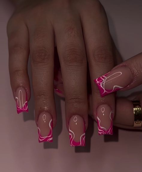 Trending Nail Colors, Nail Colors And Designs, Girly Acrylic Nails, Work Nails, French Tip Acrylic Nails, Simple Acrylic Nails, Short Square Acrylic Nails, Her Nails, Unique Acrylic Nails