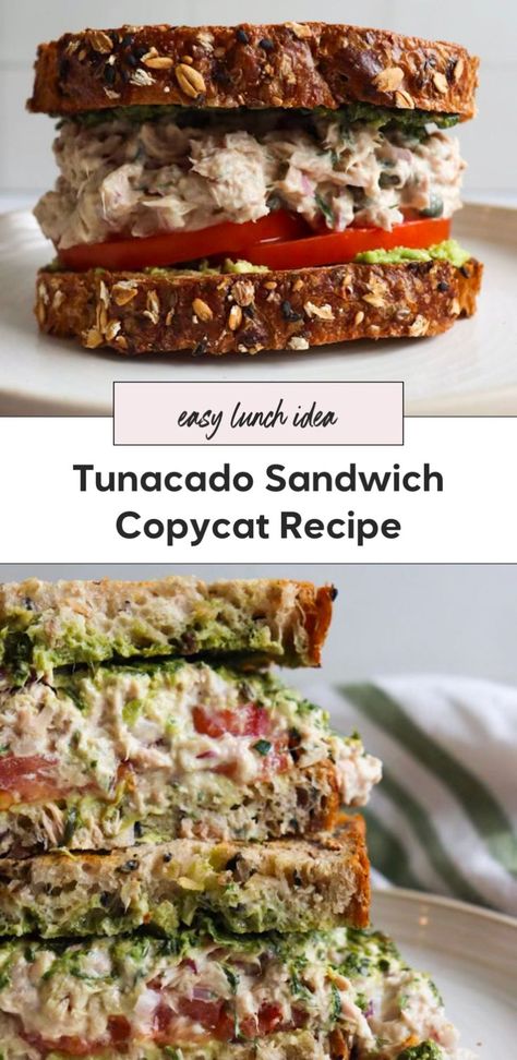 Make your own DIY Tunacado with this Tunacado recipe inspired by Joe and the Juice. This high protein tuna sandwich is perfect for a quick lunch or a refreshing summer sandwich. Easy Healthy Sandwiches, Tunacado Sandwich, Healthy Tuna Sandwich, Tuna Mousse, Best Tuna Sandwich, Tuna Lunch, Tuna Sandwich Recipes, Joe The Juice, Protein Sandwich