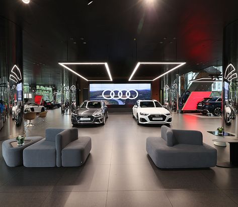 Tesla Showroom, Car Dealership Design, Car Showroom Architecture, Car Restaurant, Car Showroom Interior, Cars Showroom, Audi Car Models, Dealership Showroom, Car Showroom Design